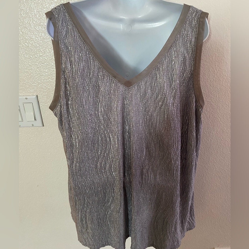 Lane Bryant Shimmering Gray Tank Top